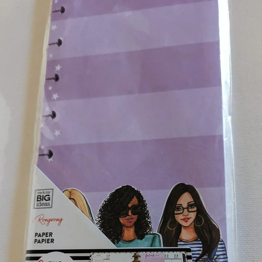 NWT Happy Planner Rong Rong Focus On 60 pgs Purple Half Sheet Paper Pack Fashion